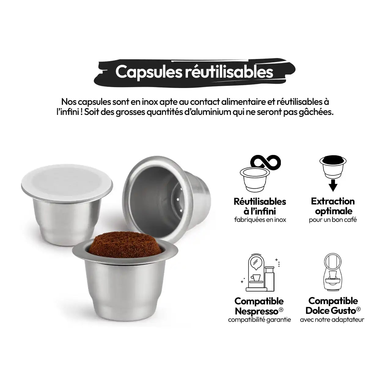 Coffret - Capsules de café réutilisables