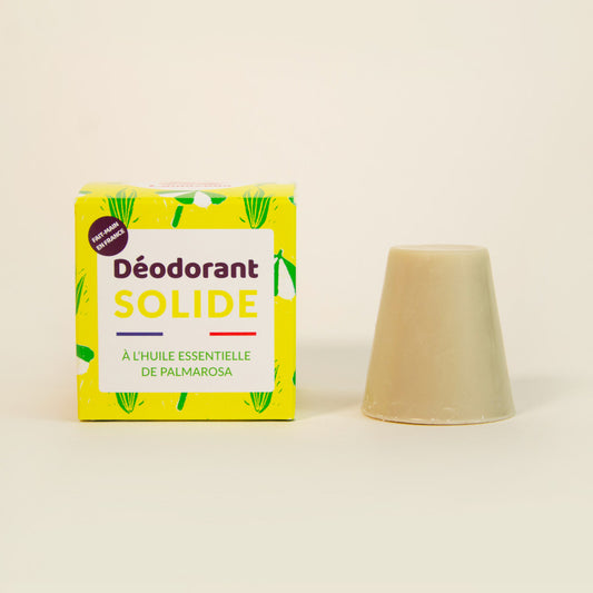 Solid deodorant with Palmarosa essential oil