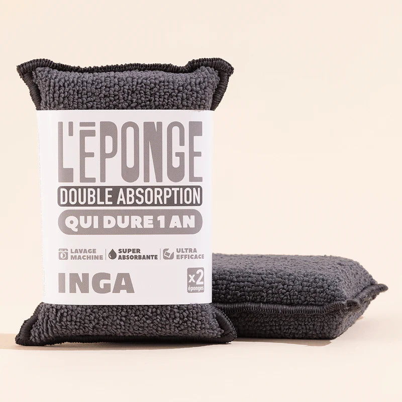 2 washable double absorption sponges